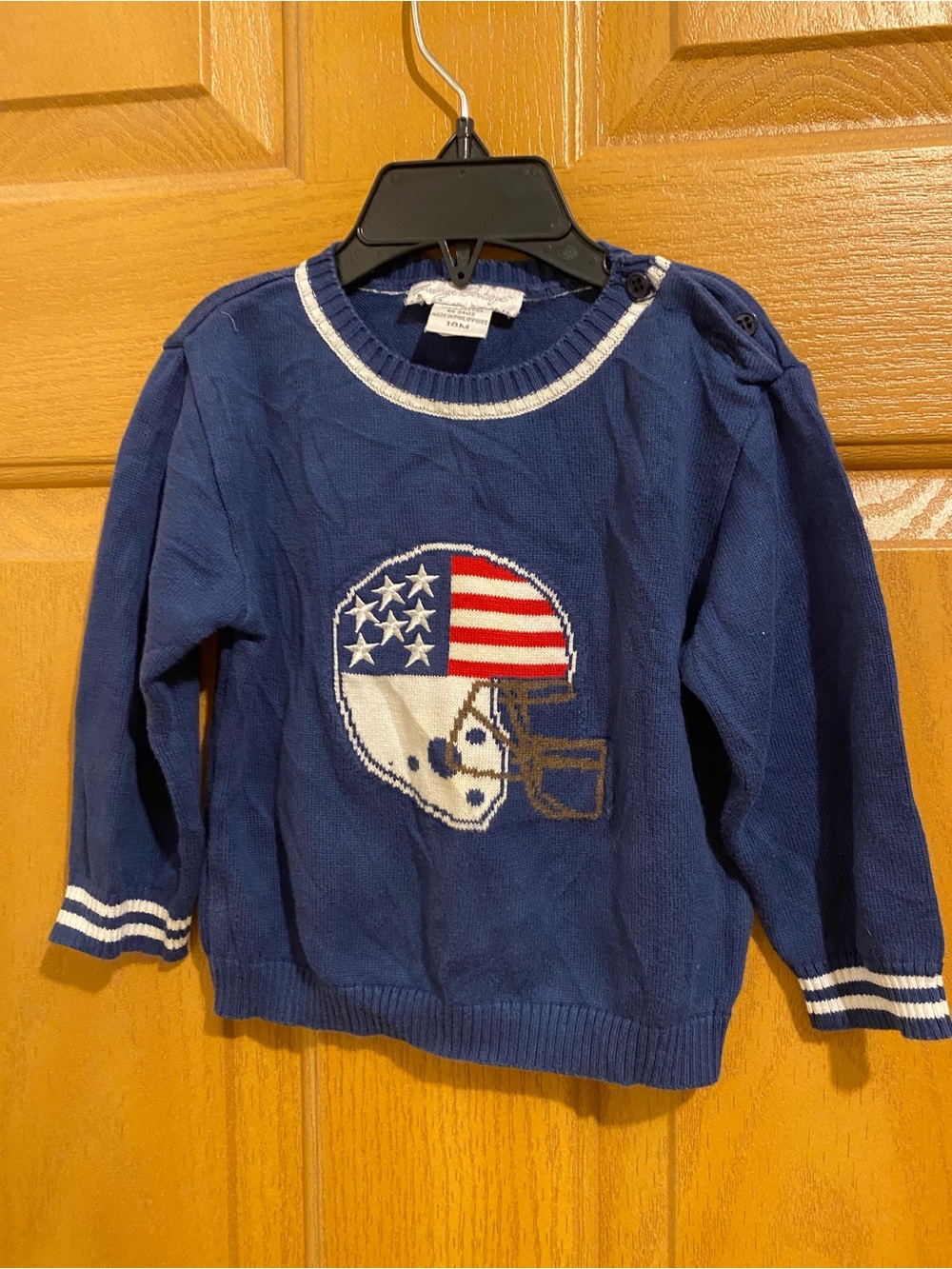 Carriage Boutique Navy Blue Football Helmet Sweater